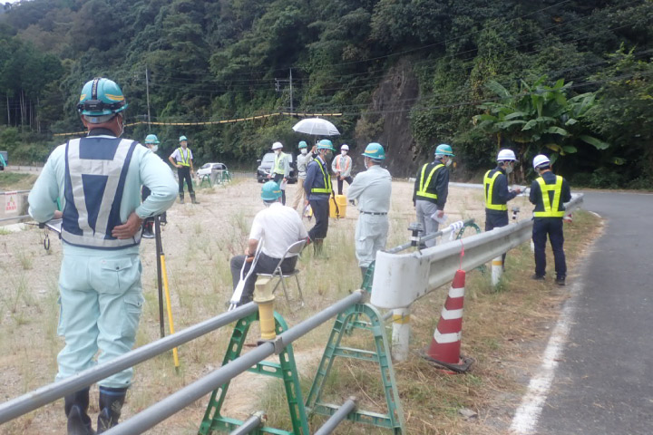 現場にてTS計測による検証1