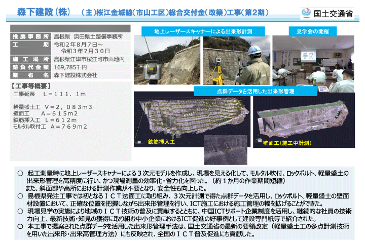 森下建設株式会社中国インフラDX表彰