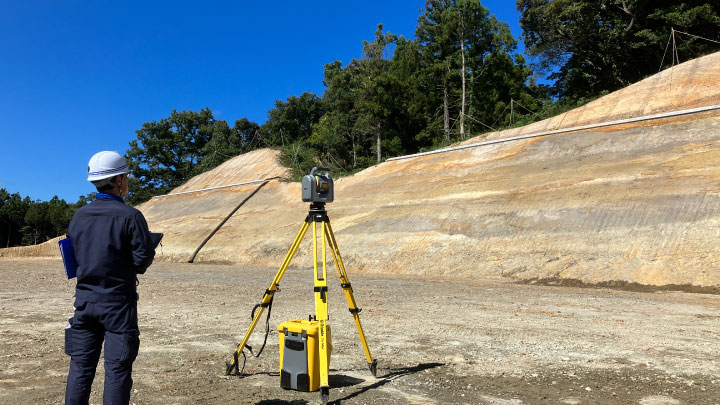 地上型レーザースキャナーを用いた出来形測量