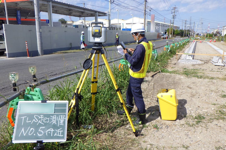 地上型レーザースキャナーによる起工測量