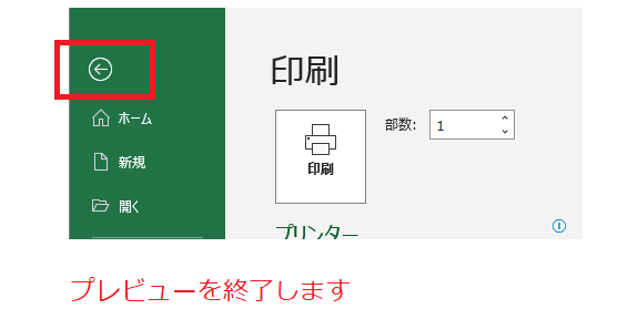 Excel 表示・印刷についての留意点