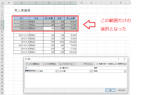 Excel 並べ替えとフィルター