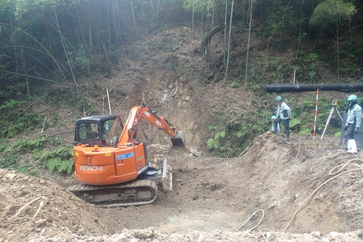 杭ナビショベルによるICT施工