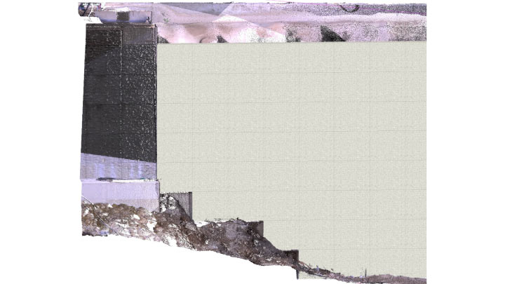 プレキャストパネル設置イメージ（基礎コンクリートとの干渉チェック）