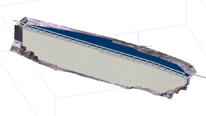 進捗状況（軽量盛土工と構造物設置）のBIM/CIMイメージ