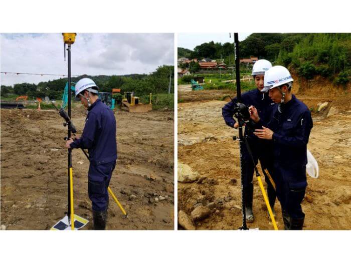 ICT施工起工測量_GNSS測量器による標定点・検証点の座標計測